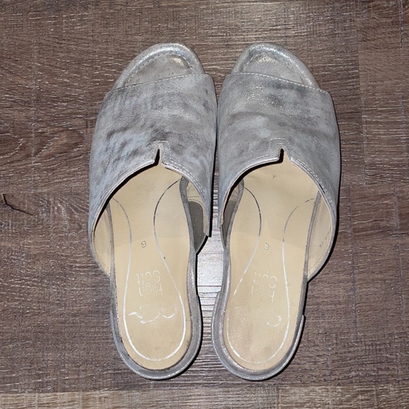 Ara Gerty block heel mule metallic silver size 9 - Picture 6 of 9